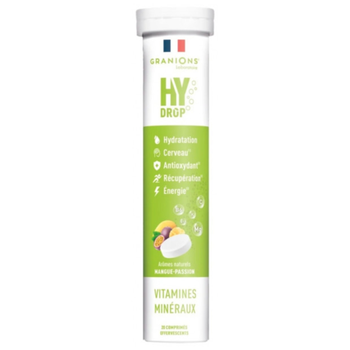 Hydrop solution d'hydratation arôme mangue Granions - tube de 20 comprimés effervescents  