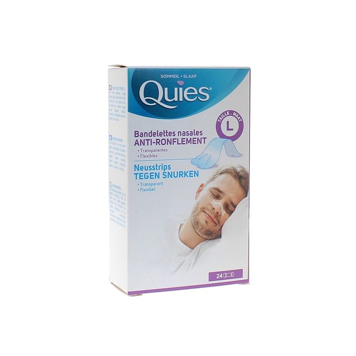 Anti-ronflement bandelette nasale taille L Quies - boite de 24 bandelettes