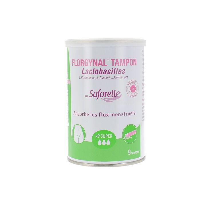 Florgynal tampon probiotique super avec applicateur Saforelle - boite de 9 tampons