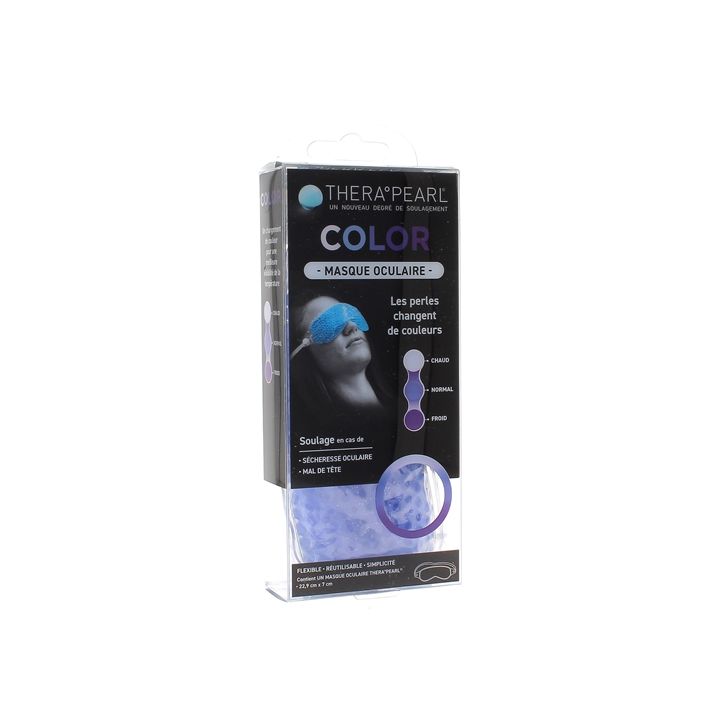 Masque oculaire chaud/froid Color Thera Pearl - 1 masque de 22,9 x 7 cm