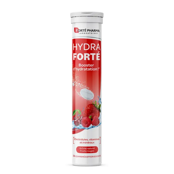 Hydra Forté booster d'hydratation arôme naturel fruits rouges Forté Pharma - 24 comprimés effervescents