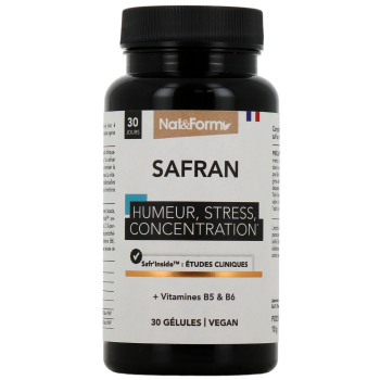 Safran humeur, stress, concentration Nat & form - pot de 30 gélules