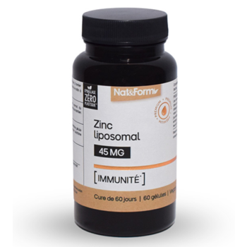 Zinc Liposomal 45mg Nat&Form - boîte de 60 gélules