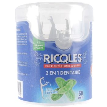 2 en 1 dentaire fil & cure-dents Ricqles - 50 unités
