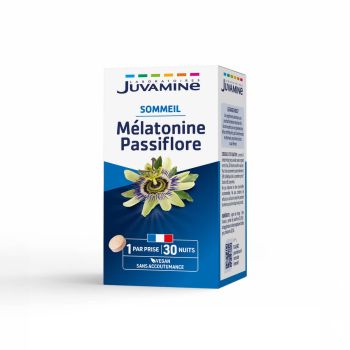 Mélatonine passiflore Sommeil Juvamine - boite de 30 comprimés