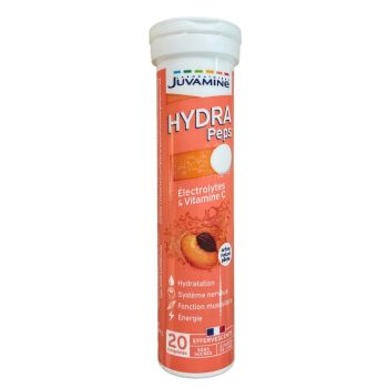 Hydra Peps arôme pêche Juvamine - tube de 20 comprimés effervescents