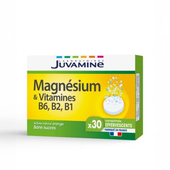 Magnésium et Vitamines B6, B2 et B1 Juvamine - boîte de 30 comprimés effervescents