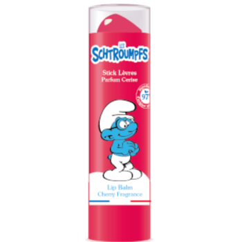Les Schtroumpfs stick à lèvres parfum cerise Le comptoir du Bain - stick de 4g