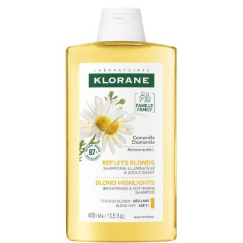 Shampooing à la camomille blondissant et illuminateur Klorane - flacon de 400 ml