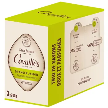 Savon surgras oranger jasmin Rogé Cavaillès - lot de 3 pains de 200g