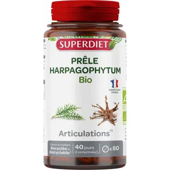 Prêle Harpagophytum bio Super Diet - 80 comprimés