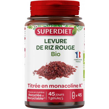 Levure de riz rouge bio Super Diet - boite de 45 gélules