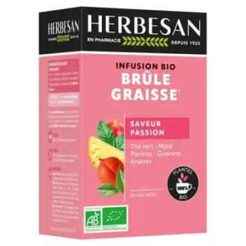 Infusion Brûle graisses bio saveur passion Herbesan - boite de 20 sachets