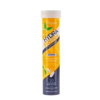 Hydrafresh intense saveur citron hydratation & énergie Vitavea - tube de 20 comprimés effervescents 