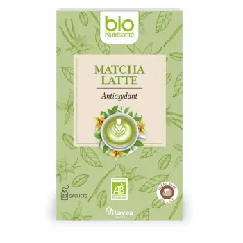 Thé vert Matcha latte bio Nutrisanté - boîte de 20 sachets