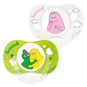 Edition limitée sucette Barbapapa 6/18 mois Luc et Léa - lot de 2 sucettes