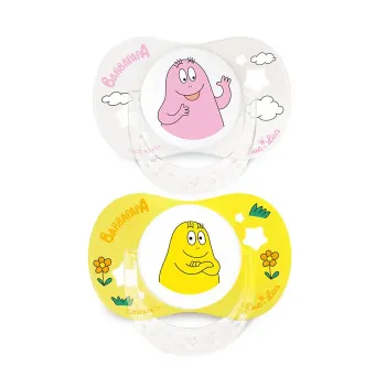 Edition limitée sucette Barbapapa 6/18 mois Luc et Léa - lot de 2 sucettes