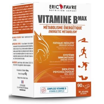 Vitamine Bmax métabolisme énergétique Eric Favre - boite de 90 gélules