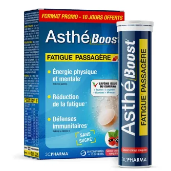 Asthé Boost fatigue passagère 3C Pharma - boite de 20 comprimés + 10 offerts 