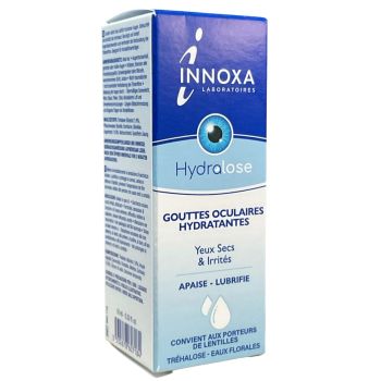 Hydralose gouttes oculaires hydratantes yeux secs et irrités Innoxa - flacon de 10ml