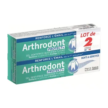 Arthrodont Protect+ dentifrice fluoré - lot de 2 tubes de 75ml