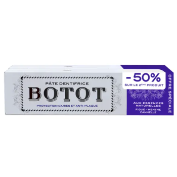 Pâte dentifrice figue menthe cannelle Botot - 2 tubes de 75 ml