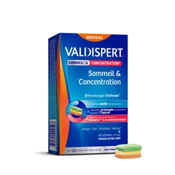 Sommeil et concentration mélatonine 1,9mg Valdispert - boite de 24 comprimés