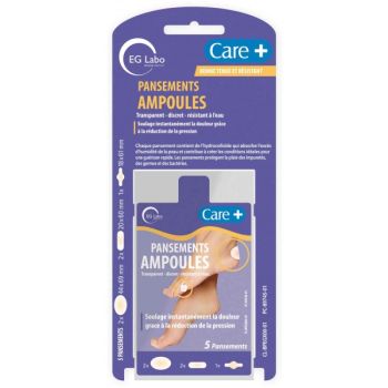 Pansements ampoules Care+ EG Labo - boite de 5 pansements 