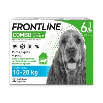 Frontline Combo Spot-On chiens 10-20 kg - 6 pipettes de 1,34 ml