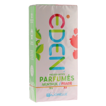 Eden préservatifs menthol / fraise Majorelle - boite de 12 préservatifs 