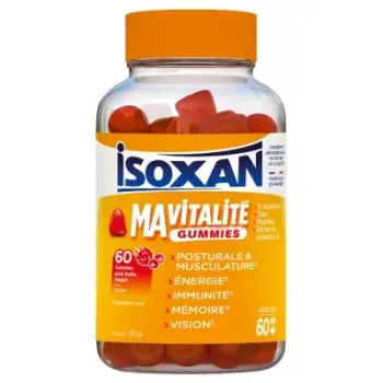 Isoxan Ma vitalité gummies 60 ans+ goût fruits rouges - pot de 60 gommes