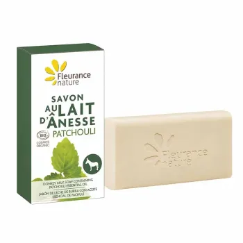 Savon au lait d'ânesse patchouli bio Fleurance nature - pain de 100g