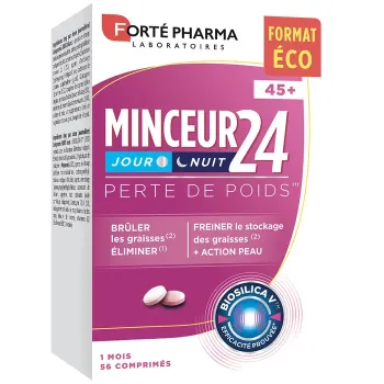 Minceur 24 Perte de poids 45+ Forté Pharma - boite de 56 comprimés