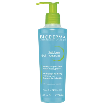 Sébium gel moussant nettoyant purifiant Bioderma - flacon-pompe de 200ml