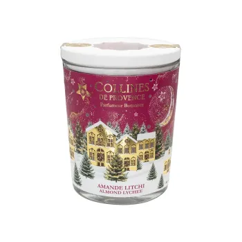 Bougie parfumée Amande litchi Collines de Provence - bougie de 180g