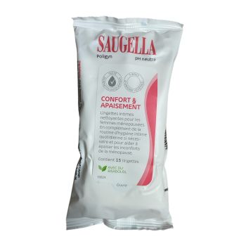Poligyn lingettes intimes Saugella - pack de 15 lingettes