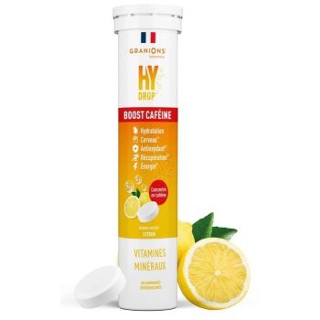 Hydrop Boost caféine solution d'hydratation arôme citron Granions - tube de 20 comprimés effervescents
