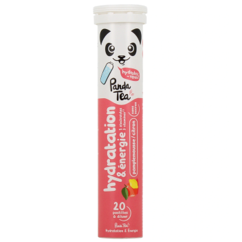 Pastilles hydratation et énergie goût pamplemousse citron Panda Tea - 20 pastilles effervescentes