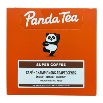 Super coffee café + champignons adaptogènes Panda Tea - boite de 14 sticks