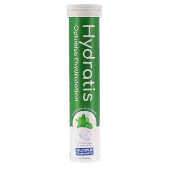 Solution d'hydratation goût menthe Hydratis - tube de 20 pastilles effervescentes 