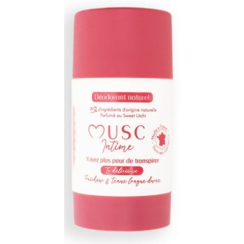 Déodorant naturel au sweet litchi la délicieuse Musc Intime - roll-on de 50g