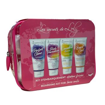 Trousse de voyage cheveux frisés Les Secrets de Loly - trousse de 4 produits