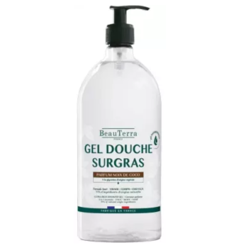 Gel douche surgras parfum noix de coco Beauterra - flacon pompe de 1L