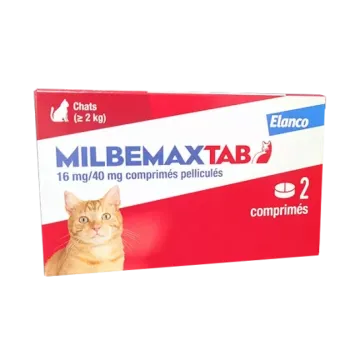Milbemaxtab comprimé pour chats - boite de 2 comprimés