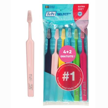 Pack brosses à dents extra-soft Select TePe - lot de 6 brosses à dents