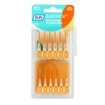 Easy Pick Cure-Dents Silicone Orange XS/S TePe - 36 unités