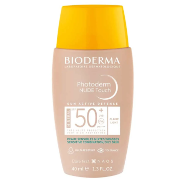 Photoderm Nude Touch mineral SPF50+ teinte claire Bioderma - flacon de 40ml