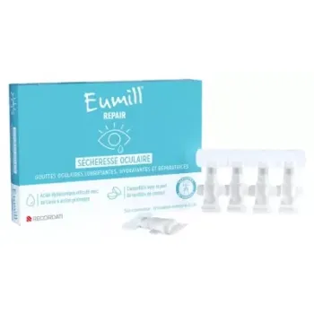 Gouttes sécheresse oculaire Eumill Repair - boîte de 10 unidoses de 0,5ml