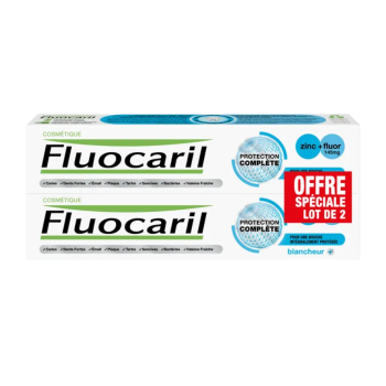 Dentifrice protection complète blancheur Fluocaril - lot de 2 tubes de 75ml