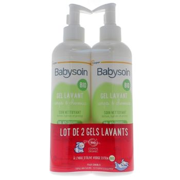 Babysoin Gel lavant corps et cheveux bio Cooper - lot de 2 flacons-pompe de 500ml